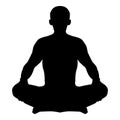 Man in pose lotus Yoga pose Meditation position silhouette Asana icon black color illustration