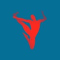 Man is Posing and Dancing. Silhouette of a Dancer. A Dancer Performs Acrobatic Elements. 3D Model of Man. Human Body. Sport Symbol