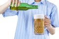 A man pouring beer into glass Royalty Free Stock Photo