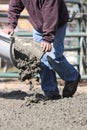 Man pouring concrete