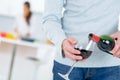 Man pouring himself glass red wine Royalty Free Stock Photo