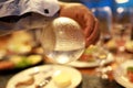 Man pouring vodka from decanter Royalty Free Stock Photo