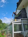 Professional glass cleaning Royalty Free Stock Photo