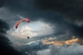 Man with a powered parachute