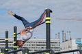 Man practice street workout