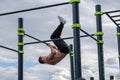 Man practice street workout