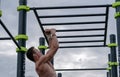 Man practice street workout