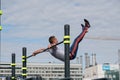 Man practice street workout