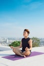 Man practicing advanced yoga. A series of yoga poses. lifestyle Royalty Free Stock Photo