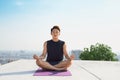 Man practicing advanced yoga. A series of yoga poses. lifestyle Royalty Free Stock Photo