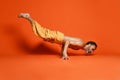 Man practicing advanced yoga Royalty Free Stock Photo