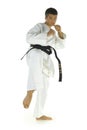 Man practicing karate Royalty Free Stock Photo