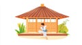 Man practicing karate