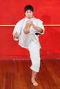 Man practicing karate Royalty Free Stock Photo