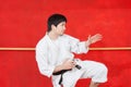 Man practicing karate Royalty Free Stock Photo