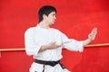 Man practicing karate Royalty Free Stock Photo