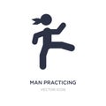 man practicing martial arts icon on white background. Simple element illustration from Sports concept