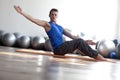 Man practicing pilates Royalty Free Stock Photo