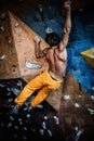 Man practicing rock-climbing Royalty Free Stock Photo