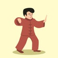 Man practicing tai chi vector Royalty Free Stock Photo