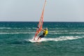 Windsufers in Prasonisi Beache, Rhodes, Greece Royalty Free Stock Photo