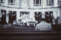 Man praying at church