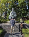 A Man Praying to Buddha Royalty Free Stock Photo