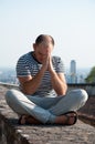 Man prays to God Royalty Free Stock Photo