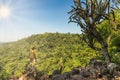 Man on a mountain in Paraguay. Royalty Free Stock Photo