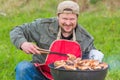 Man preparing barbecue Royalty Free Stock Photo