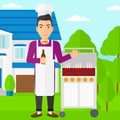 Man preparing barbecue. Royalty Free Stock Photo