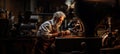 Man preparing coffee beans for makeing perfect coffee