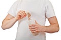 Man preparing post workout protein shake Royalty Free Stock Photo