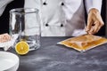 Man preparing to make homemade kombucha