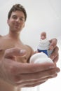 Man Preparing To Shave In Bathroom Royalty Free Stock Photo