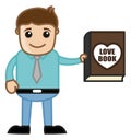 Man Presenting a Love Book Vector Illustration Royalty Free Stock Photo