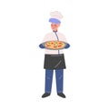 Man Professional Chef Character, Male Baker Wearing Traditional Uniform Working in Restaurant or Cafe, Vector