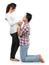 Man proposing to girlfriend Royalty Free Stock Photo