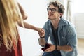 Man proposing to his girlfriend Royalty Free Stock Photo