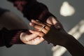 Man proposing to his girlfriend Royalty Free Stock Photo