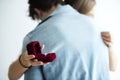 Man proposing to his girlfriend Royalty Free Stock Photo