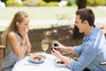 Man proposing to woman offering engagement ring Royalty Free Stock Photo