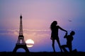 Man proposing to woman in Paris