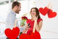 Man proposing woman on valentine day Royalty Free Stock Photo