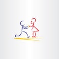 man proposing woman vector icon illustration