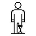 Man with prosthetic leg icon, outline style Royalty Free Stock Photo