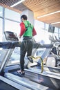 Man with prosthetic leg running on treadmill Royalty Free Stock Photo