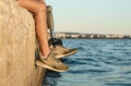 Man with prosthetic leg. Royalty Free Stock Photo