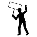 Man protest hand banner icon, simple style Royalty Free Stock Photo