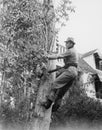 Man pruning tree Royalty Free Stock Photo